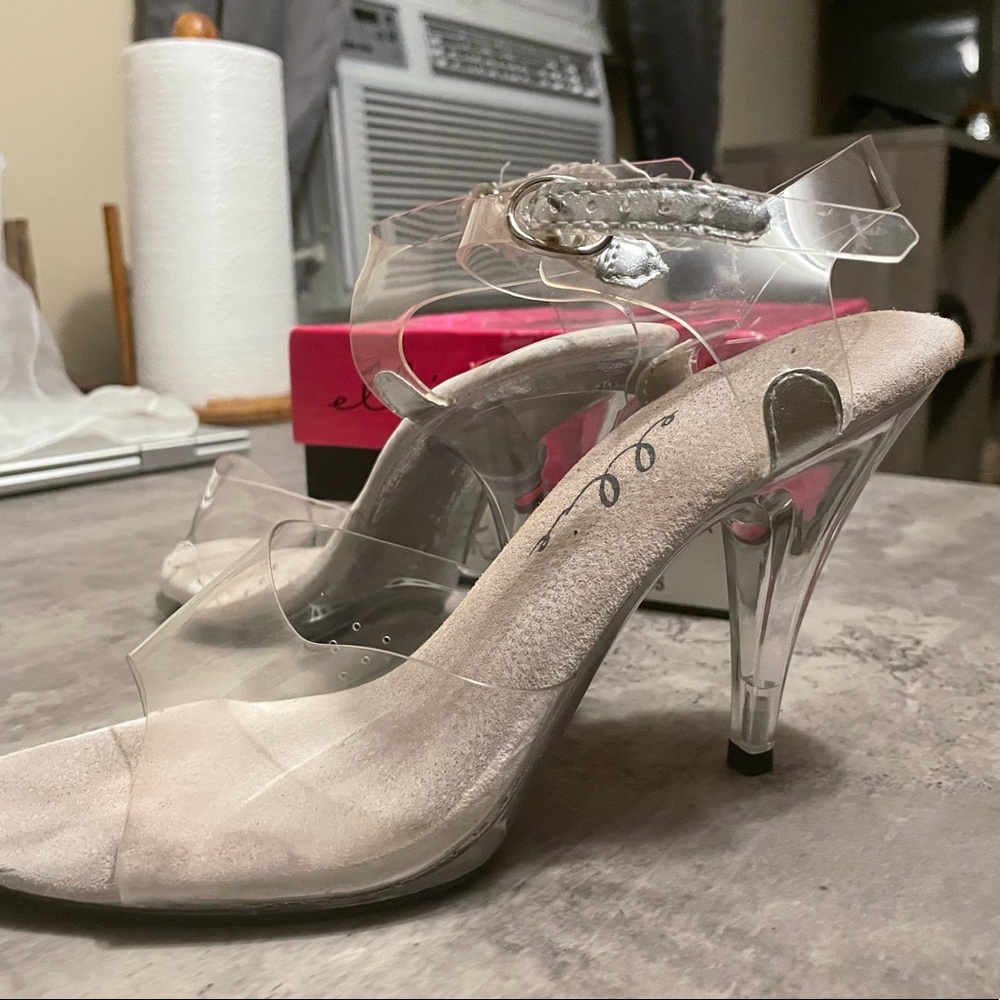 Clear Competition Heels 4” Ellie Brand
